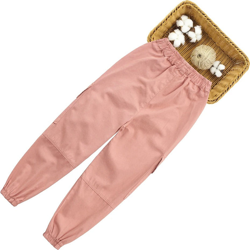 Calça Feminina Infantil Cargo de Algodão