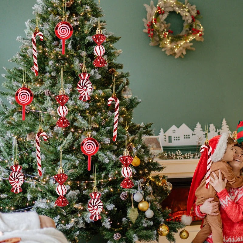 Conjunto de Enfeites Pendentes para Arvore de Natal