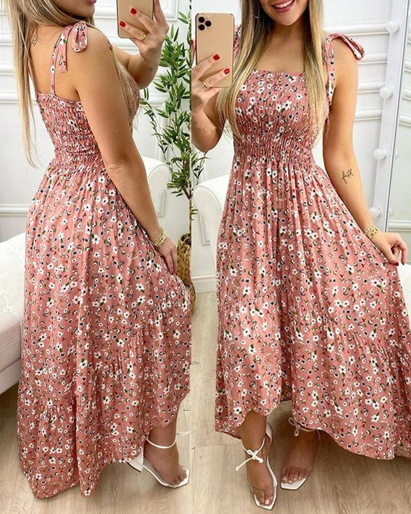 Vestido Feminino de Verão Floral Longo